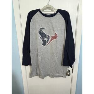 Majestic Houston Texans Raglan T-Shirt Large Tall NFL Football